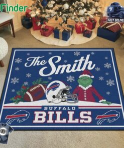Buffalo Bills Helmet Christmas Football Champions 24-25 Rectangle Rug