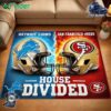 Detroit Lions Vs San Francisco 49ers House Divided Game Day Champions 24-25 Rectangle Rug