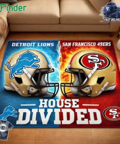 Detroit Lions Vs San Francisco 49ers House Divided Game Day Champions 24-25 Rectangle Rug