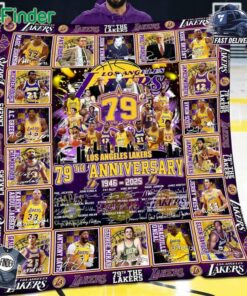 Los Angeles Lakers 79th Anniversary 1846-2025 Forever Fleece Blanket Quilt