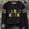 Retro Mardi Gras Print Sweatshirt Black
