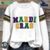 Retro Mardi Gras Print Sweatshirt