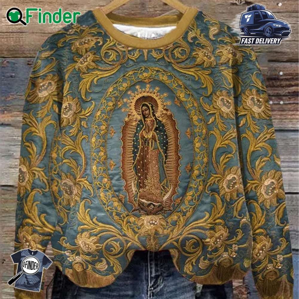 Women's Faith Virgin Mary Printed Sweatshirt Women's Faith Virgin Mary Printed Sweatshirt