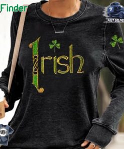 Women's St Patrick's Day Irish Shamrock Sweatshirt Black