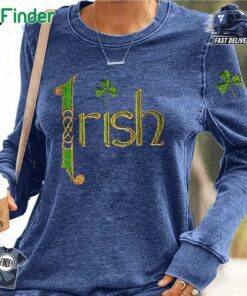 Women's St Patrick's Day Irish Shamrock Sweatshirt Navy