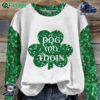 Women's Pog Mo Thoin St Patrick's Day Clover Sweatshirt