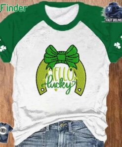 Women's St Patrick's Day Shamrock Print T-shirt