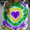 Retro Mardi Gras Love Print Raglan Sleeve Sweatshirt