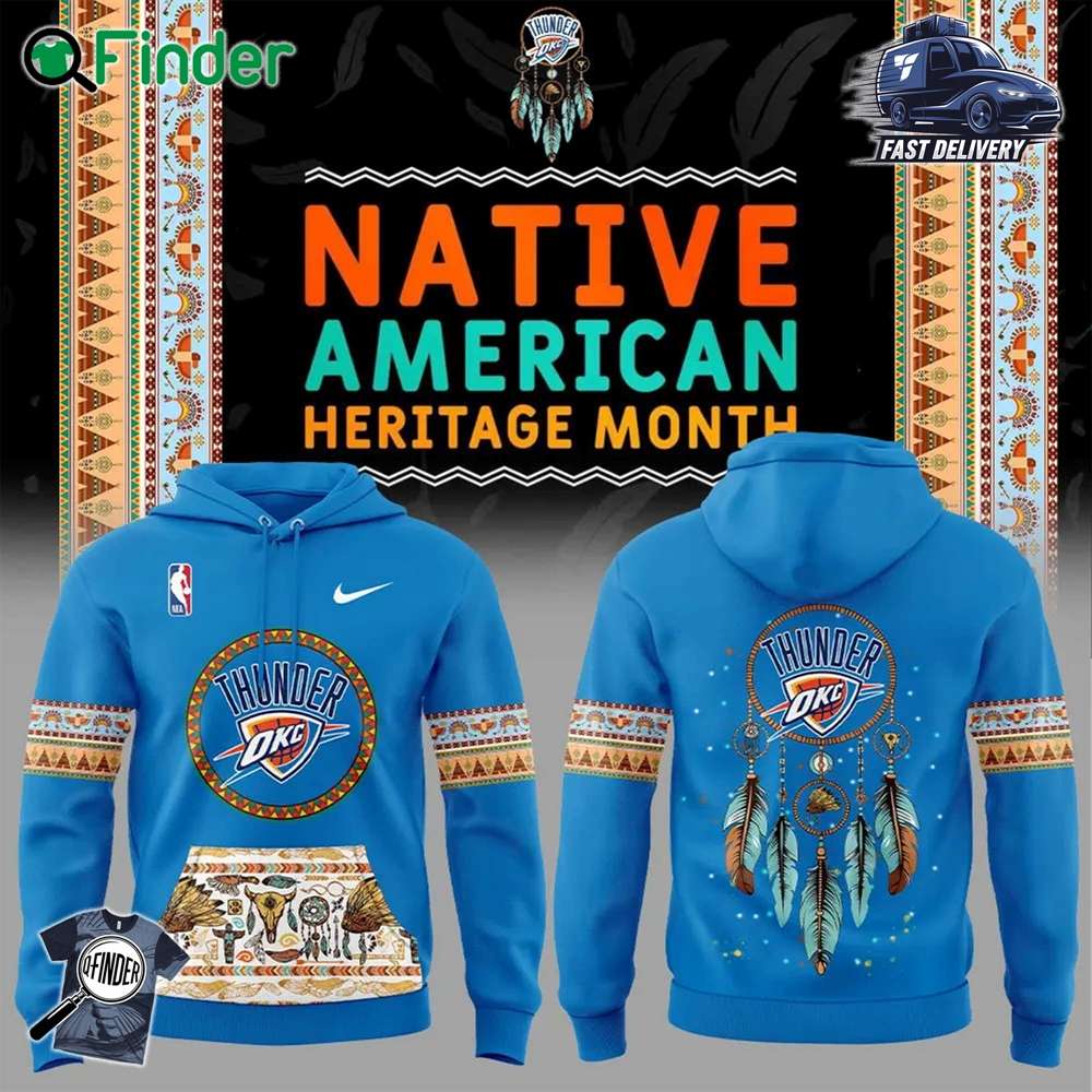 Oklahoma City Thunder Native American Heritage Nike Hoodie V2 Oklahoma City Thunder Native American Heritage Nike Hoodie V2