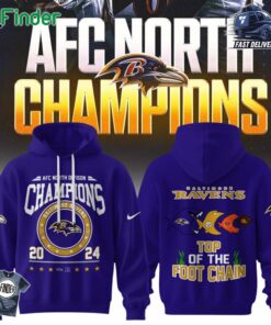 2024 Afc North Division Champions Baltimore Ravens Top Of The Foot Chain Nike Limited Hoodie T-shirt