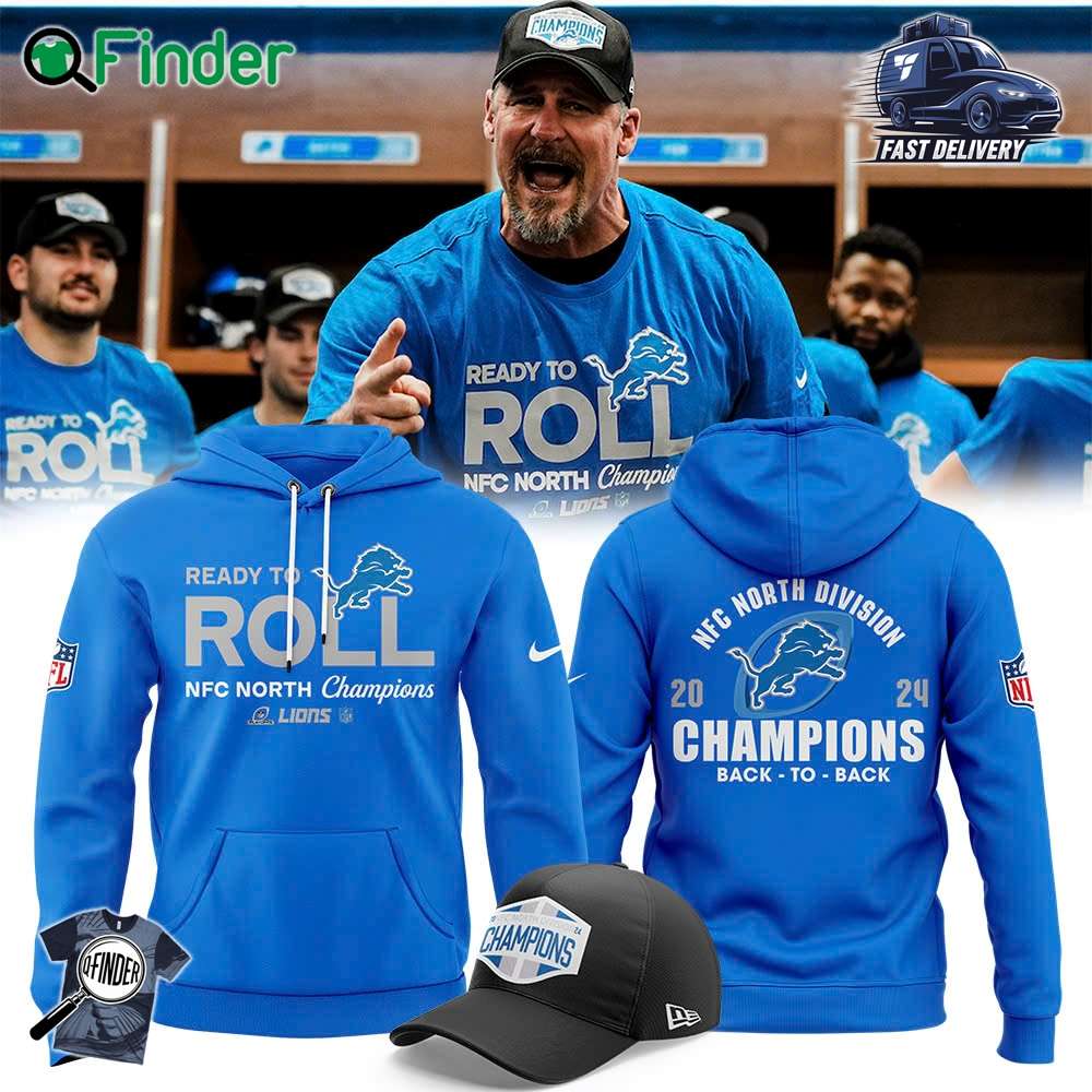 Mens Nike Blue Detroit Lions 2024 Nfc North Division Champions Locker Room Trophy Collection Hoodie T shirt Sweatshirt Mens Nike Blue Detroit Lions 2024 Nfc North Division Champions Locker Room Trophy Collection Hoodie T-shirt Sweatshirt