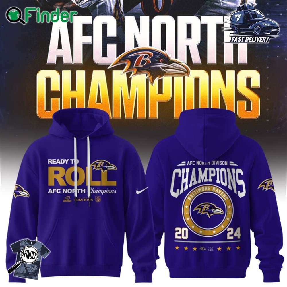 Baltimore Ravens 2024 Afc North Division Champions Limited Blue Hoodie T shirt Baltimore Ravens 2024 Afc North Division Champions Limited Blue Hoodie T-shirt