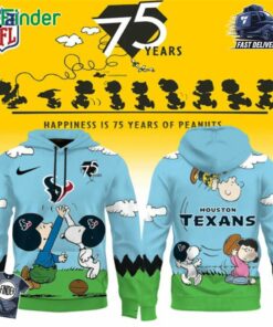 Houston Texans X Snoopy Peanuts 75th Anniversary Hoodie