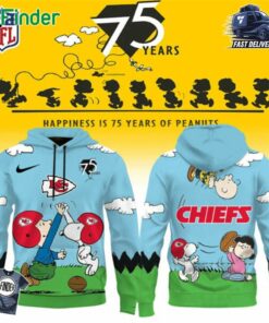 Kansas City Chiefs X Snoopy Peanuts 75th Anniversary Hoodie