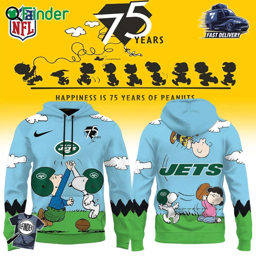 New York Jets X Snoopy Peanuts 75th Anniversary Hoodie New York Jets X Snoopy Peanuts 75th Anniversary Hoodie