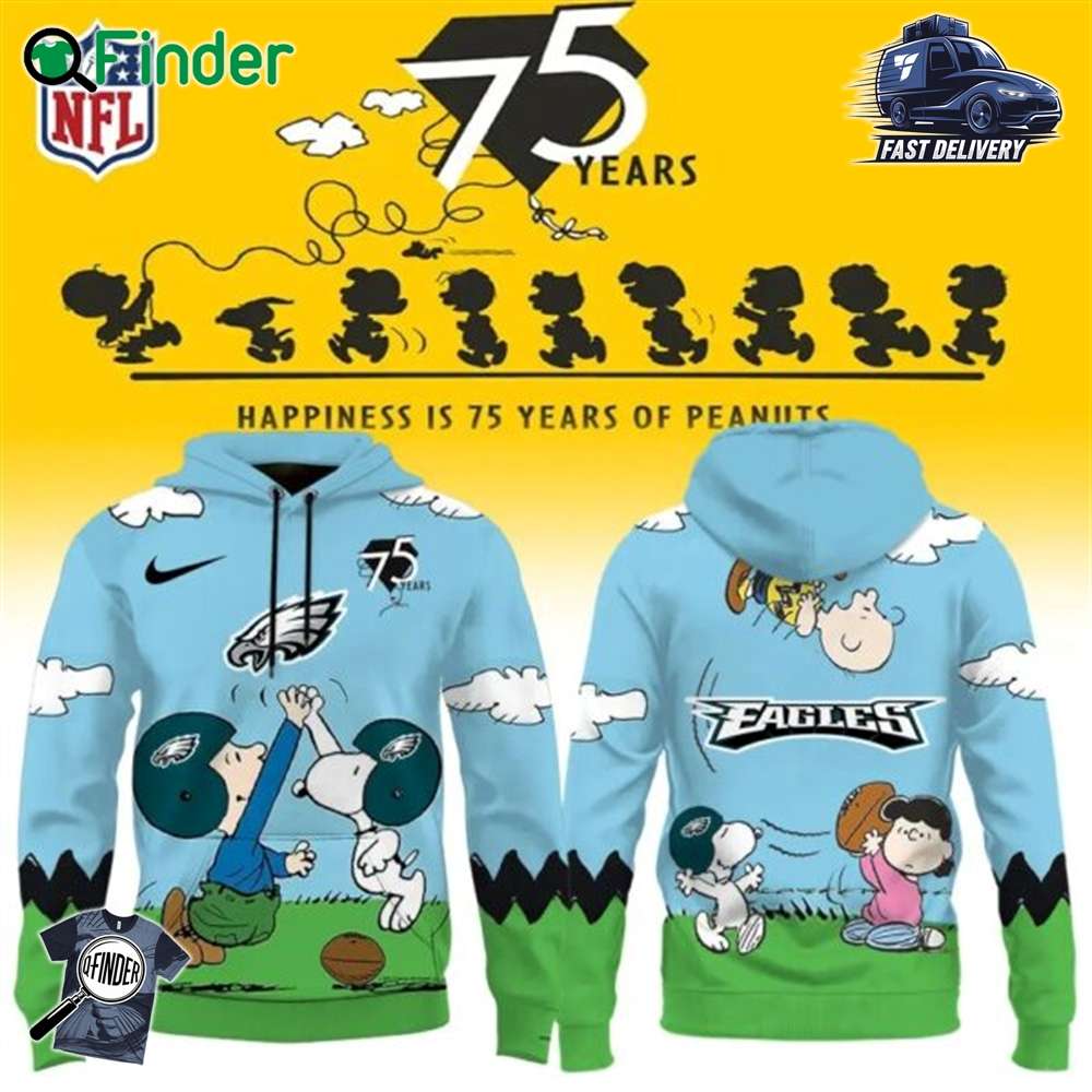 Philadelphia Eagles X Snoopy Peanuts 75th Anniversary Hoodie Philadelphia Eagles X Snoopy Peanuts 75th Anniversary Hoodie