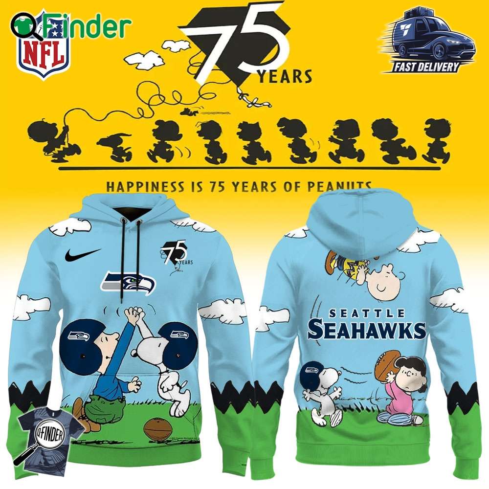 Seattle Seahawks X Snoopy Peanuts 75th Anniversary Hoodie Seattle Seahawks X Snoopy Peanuts 75th Anniversary Hoodie
