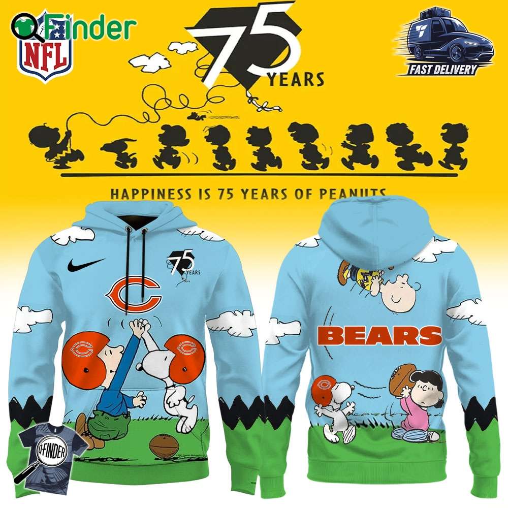 Chicago Bears X Snoopy Peanuts 75th Anniversary Hoodie Chicago Bears X Snoopy Peanuts 75th Anniversary Hoodie