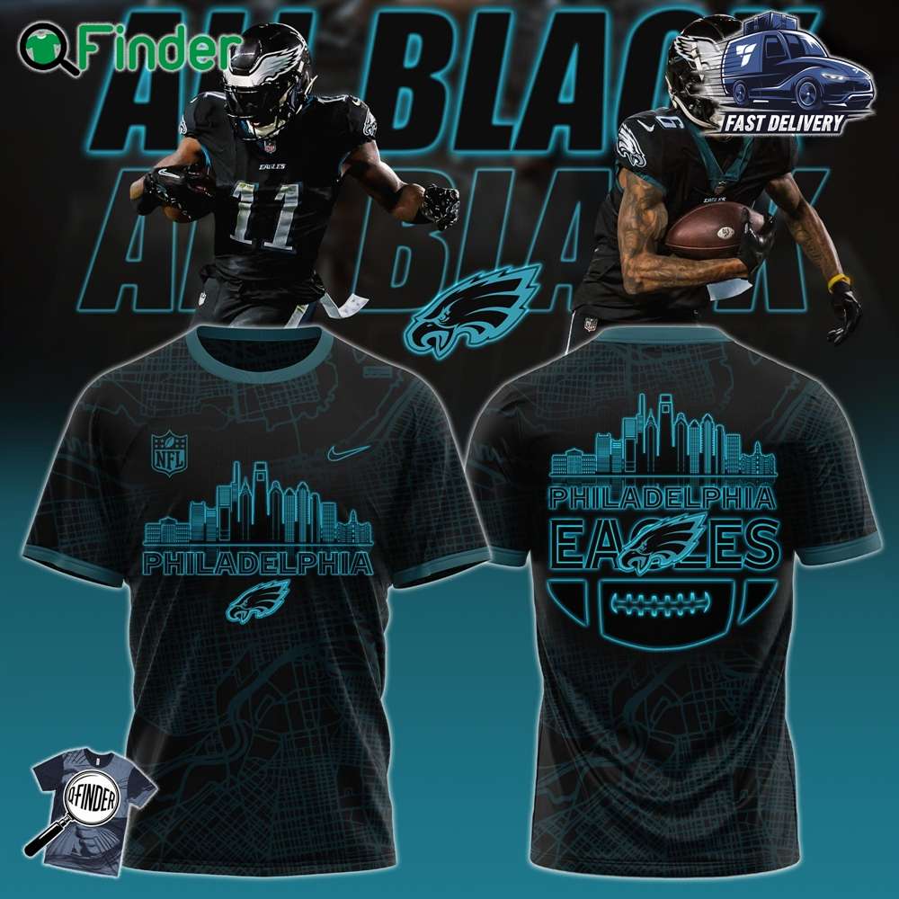Philadelphia Eagles Carbon Black Fashion Game Hoodie T shirts 2025 V2 Philadelphia Eagles Carbon Black Fashion Game Hoodie T-shirts 2025 V2