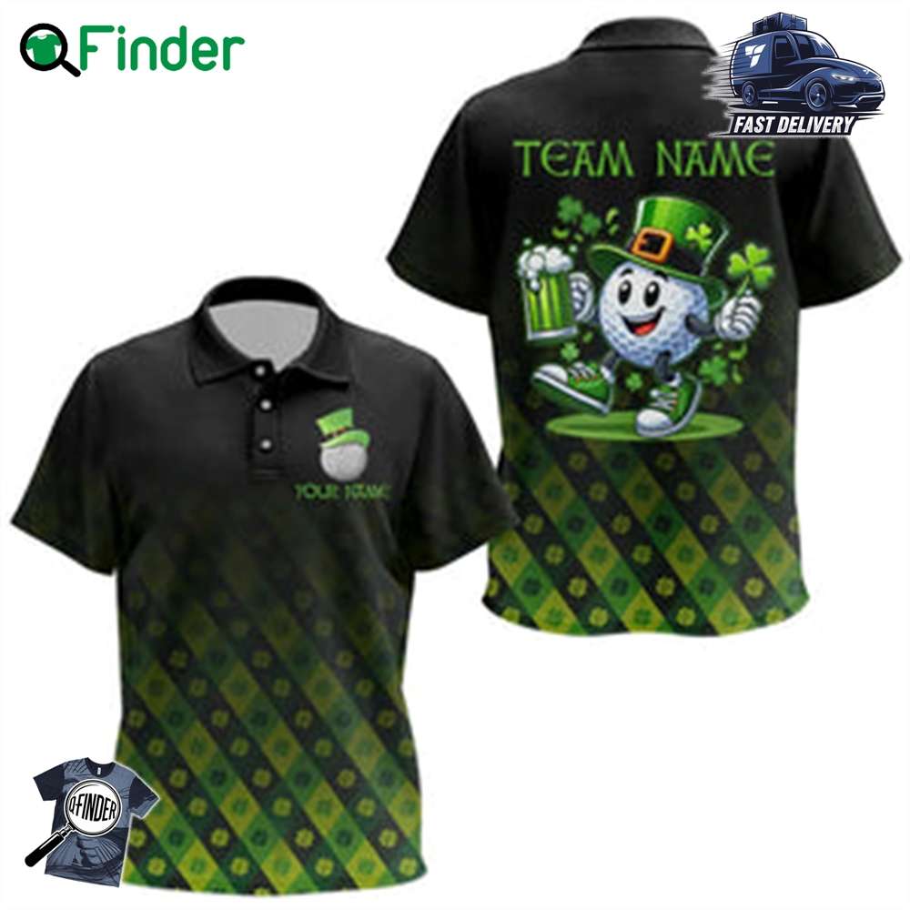 Green Clover Pattern Lucky Golf Shirt Kid Polo Shirts Custom St Patrick Day Golf Tops For Kid Green Clover Pattern Lucky Golf Shirt Kid Polo Shirts Custom St Patrick Day Golf Tops For Kid