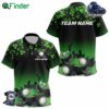 Green Shamrock Flame Golf Ball Kid Golf Polo Shirts Customize St Patrick Day Team Golf Shirts For Kid