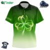 Kid Golf Polos Shirt Custom Gradient Green Light Clover St Patrick's Day Golf Apparel