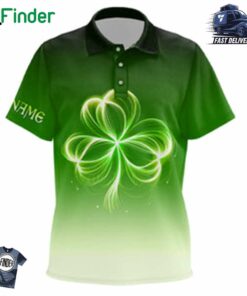 Kid Golf Polos Shirt Custom Gradient Green Light Clover St Patrick's Day Golf Apparel