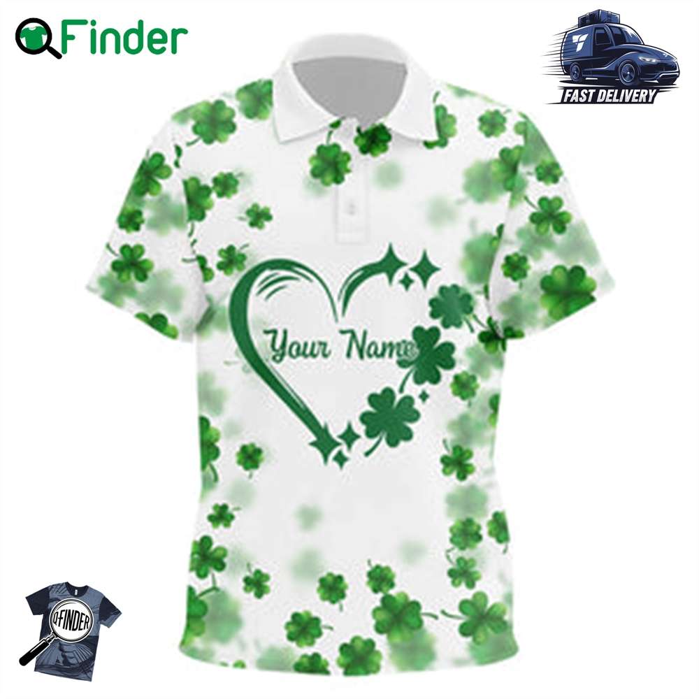 Kid Golf Polos Shirt Custom Green Clover Heart St Patrick's Day Pattern Kid Golf Polos Shirt Kid Golf Polos Shirt Custom Green Clover Heart St Patrick's Day Pattern Kid Golf Polos Shirt