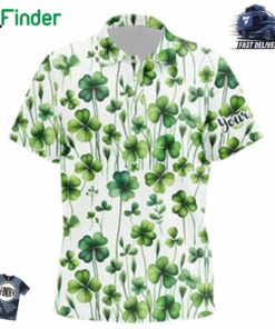 Kid Golf Polos Shirts Custom Green Clover St Patrick's Day Pattern Golf Polos Shirt For Kid