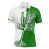 Mens Disc Golf Polo Shirt Custom Green Clover St Patrick's Day Pattern Disc Golf Basket Shirt