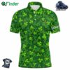 Mens Golf Polo Shirts Green Clover St Patrick's Day Pattern Golf Shirts Custom Team Golf Polo