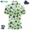 Mens Golf Polo Shirts Green Clover St Patrick's Day Pattern Golf Shirts Custom Team Golf Polos