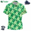 Funny Kid Golf Polo Shirts Custom Green Clover Pattern St Patrick's Day Golfing Gifts