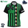 St Patrick Day American Flag Green Clover Kid Golf Polo Shirts Custom Golf Tops For Kid Golfing Gift