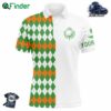 Golf Polo Shirts For Men Custom St Patricks Day Argyle Plaid Pattern Golf Shirts Gift For Golf Lovers