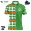 Golf Polo Shirts For Men Custom St Patricks Day Green Argyle Plaid Pattern Golf Shirt Golfing Gifts