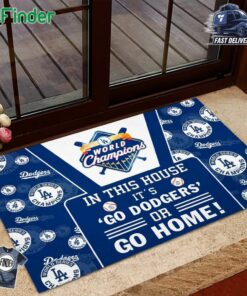 Los Angeles Dodgers World Champions In This House It's Go Dodgers Or Go Home Foldable Doormat