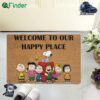 Snoopy Doormat - Snoopy Decor - Welcome To Out Happy Place-doormat