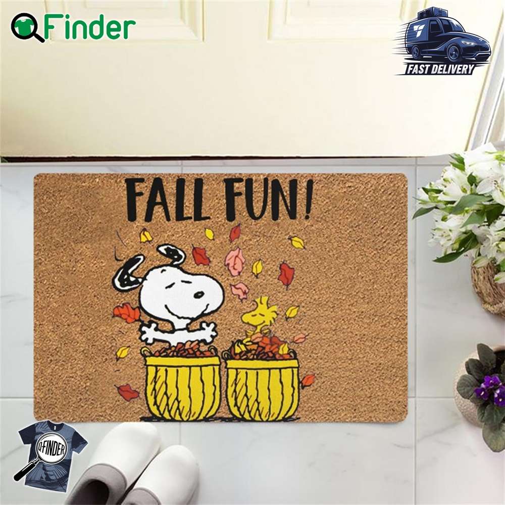 Snoopy Doormat Fall Fun 3 doormat Snoopy Doormat - Fall Fun - 3-doormat