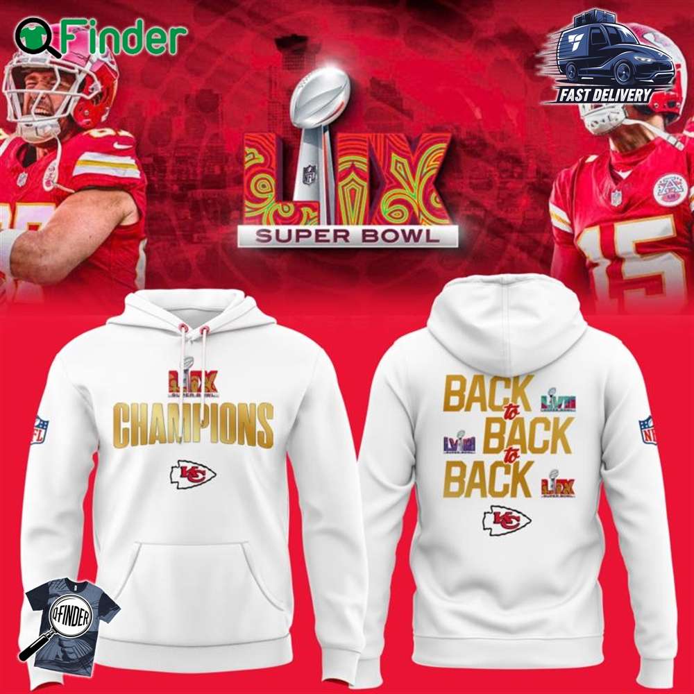 Kansas City Chiefs Champions Super Bowl Lix Limited Edition Hoodie White Kansas City Chiefs Champions Super Bowl Lix Limited Edition Hoodie White