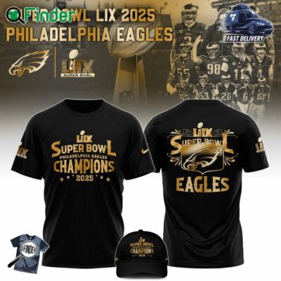 Philadelphia Eagles Champions Super Bowl 2025 Hoodie T-shirt Limited Editions V1- Black
