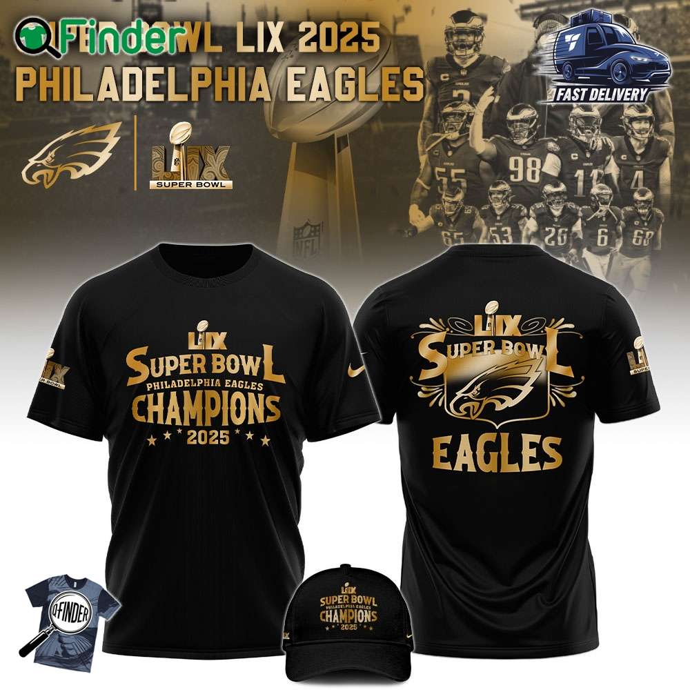 Philadelphia Eagles Champions Super Bowl 2025 Hoodie T shirt Limited Editions V1 Black Philadelphia Eagles Champions Super Bowl 2025 Hoodie T-shirt Limited Editions V1- Black