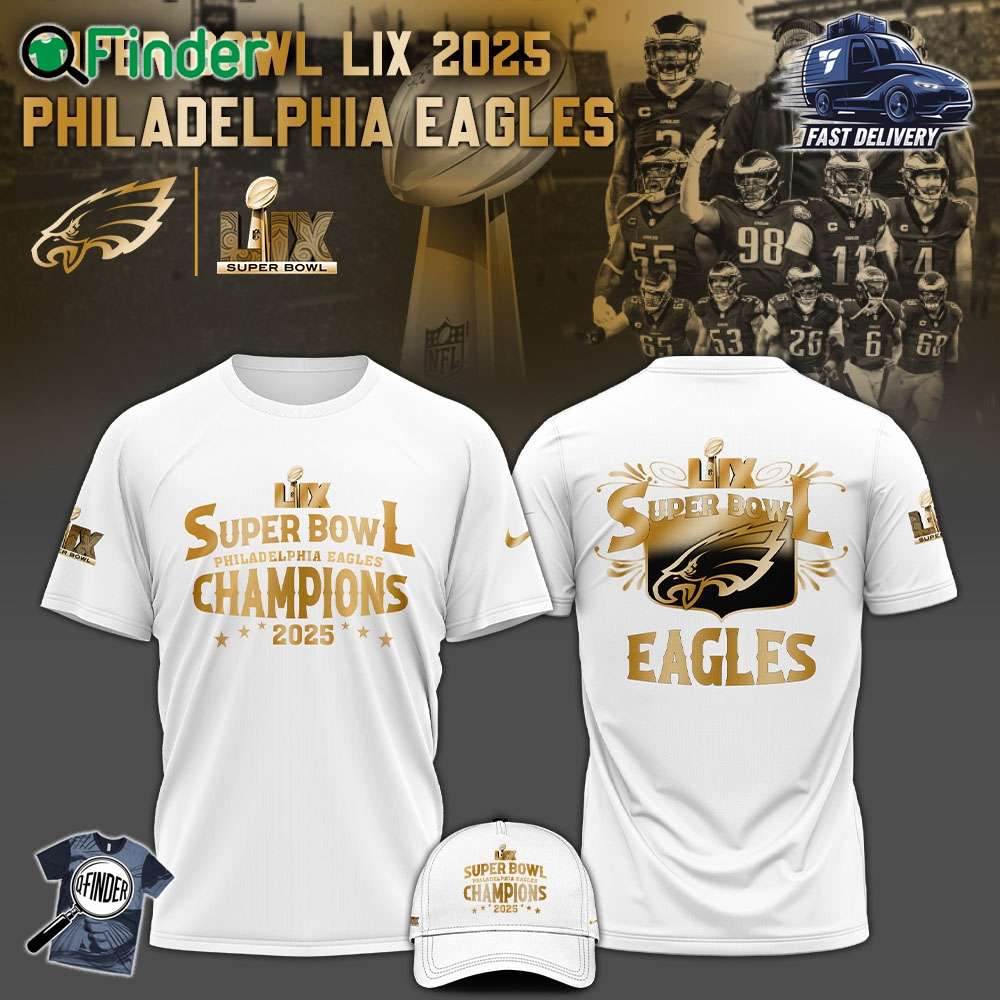 Philadelphia Eagles Champions Super Bowl 2025 Hoodie T shirt Limited Editions V1 White Philadelphia Eagles Champions Super Bowl 2025 Hoodie T-shirt Limited Editions V1- White
