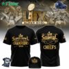Kansas City Chiefs Champions Super Bowl 2025 Tshirt Limited Editions V1- Black