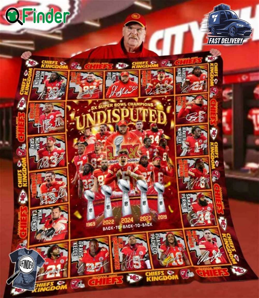 Kansas City Chiefs 5x Super Bowl Champions Undisputed Blanket Kansas City Chiefs 5x Super Bowl Champions Undisputed Blanket