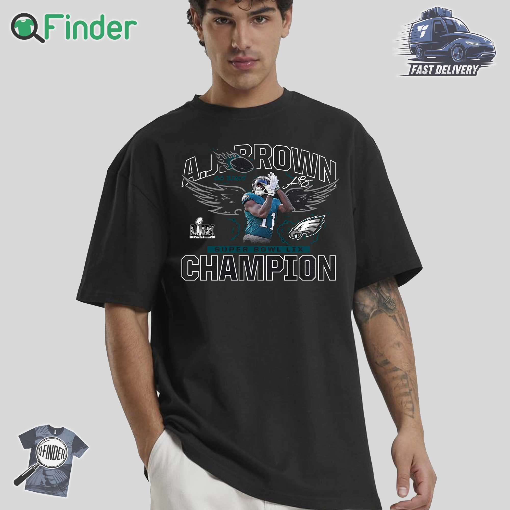 Aj Brown Philadelphia Eagles Super Bowl Lix Champions T shirt Aj Brown Philadelphia Eagles Super Bowl Lix Champions T-shirt