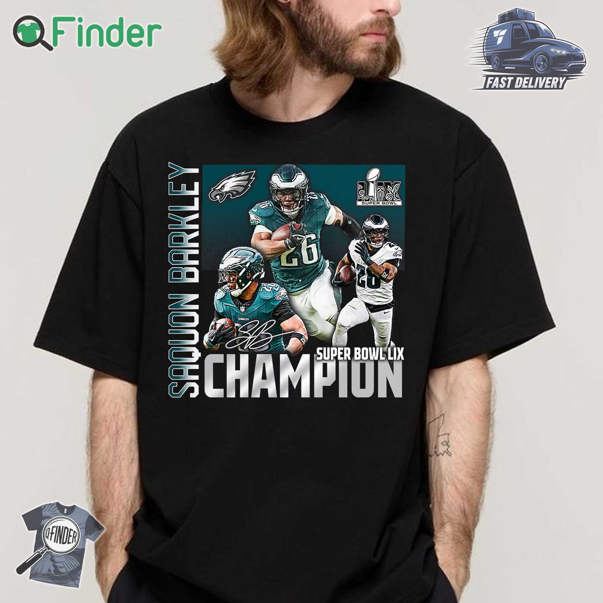 Saquon Barkley Philadelphia Eagles Super Bowl Lix Champions T shirt Saquon Barkley Philadelphia Eagles Super Bowl Lix Champions T-shirt