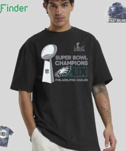 Official Philadelphia Eagles Super Bowl Lix Champions Locker Room Trophy Collection T-shirt