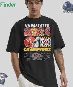 Kansas City Chiefs Undefeated 2024 Back 2 Back 2 Back Champions T-shirt
