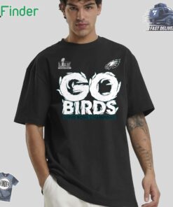 Philadelphia Eagles Fanatics Super Bowl Lix Champions On Top Go Birds T-shirt